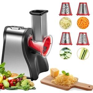 FOHERE Salad Maker Electric Cheese Grater & Slicer, One-Touch Control, BPA-Free